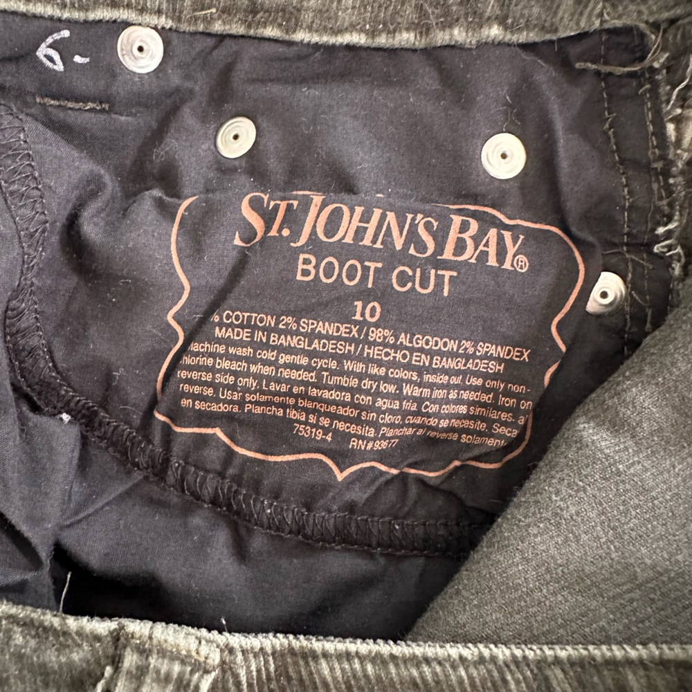 St. Johns Bay Women's Pants Size 10 Corduroy Pants Bootcut Mid Rise Dark Green - Picture 3 of 8